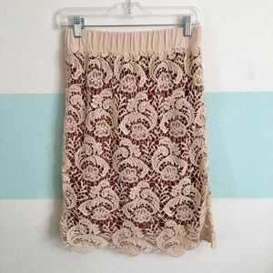 SALE 💓 Burnt orange and tan lace Downeast skirt